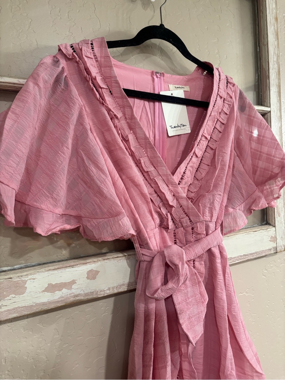 🔥Pink Ruffle Wrap Dress - Picture 8 of 8